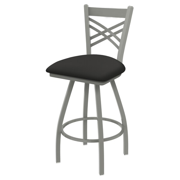 36" Swivel Bar Stool, Nickel Finish, Canter Iron Seat